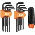 Klein Tools BLS22H Long Ball-End Hex Key Set with Handle, SAE and Metric, 22-Piece-