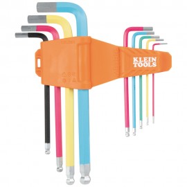 Klein Tools CBLS9M Powder Coated Long Ball-End Hex Key Set, Metric, 9-Piece-