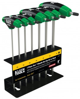 Klein Tools JTH67T TORX T-Handle Hex Key Set with stand, 6&amp;quot;, 7 pieces-