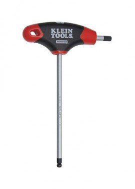 Klein Tools JTH6E09BE Journeyman Ball End Hex Key with T-handle, 0.14&quot;, 6&quot; blade-