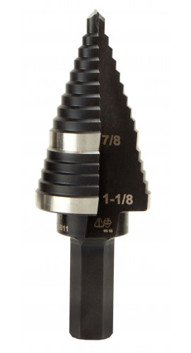 Klein Tools KTSB11 Double-Fluted Step Drill Bit, 7/8&#039;  to 1-1/8&amp;quot;-