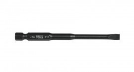 Klein Tools SL316355 0.188&quot; Slotted Driver Bits, 3.5&quot;, 5-pack-