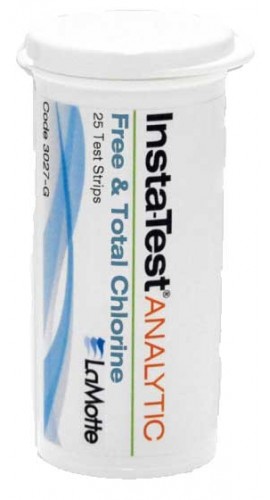 LaMotte 3027-G Insta-TEST Free and Total Chlorine Test Strips, 25 strips-