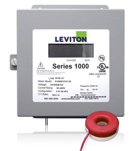 Leviton 1K120-1SW Indoor 120V Single Phase kWh Meter Kit, 100A, 1 Solid Core CT-