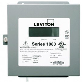 Leviton 1N120-08D Indoor Single Element kWh/Demand Meter, MAX 800A, Meter Only-