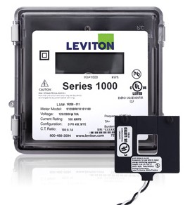 Leviton 1O120-08W Outdoor 120V Single Phase kWh Meter Kit, 800A, 1 Split Core CT-