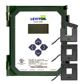 Leviton S2500 VerifEye® Series Submeter Kit with 3 X 100A split core CTs, 120 to 480 V AC, pulse-modbus-
