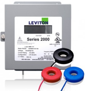 Leviton 2K480-2SW Indoor Three Phase Meter Kit, 277/480V, 200A with 3 Solid Core CTs-