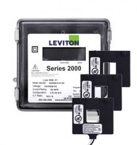 Leviton 2O208-1W VerifEye Series 2000 3P/4W Outdoor Meter Kit with 3 Split-Core Current Transformers, 120/208 V, 100 A-