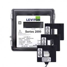 Leviton 2O480-4W VerifEye Series 2000 3P/4W Outdoor Meter Kit with 3 Split-Core Current Transformers, 277/480 V, 400 A-
