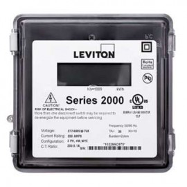 Leviton 2R208-21 VerifEye Series 2000 3PH/4W Outdoor 3-Element Meter, 120/240/208 V, 200 A-