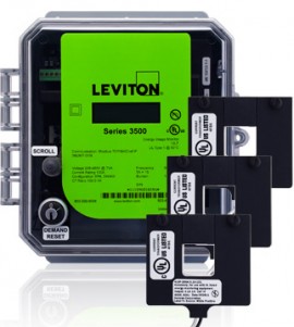 Leviton 3OUMT-30M Outdoor kWh Meter Kit, 3000A with 3 Split Core CTs-