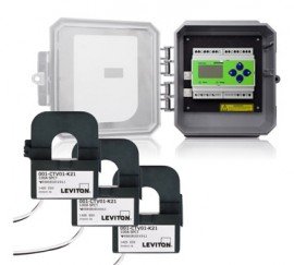 Leviton 4OUMR-R24 Outdoor Series 4000 Universal Voltage 3-Phase 3W/4W Modbus Meter Kits w/ 24&amp;quot; Rogowski Coil CTs-