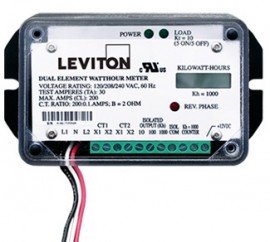 Leviton 7B101-H01 Single Element Mini Meter OEM Module 1P/2W 120V1kWh 100A CT Required-