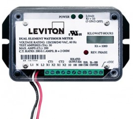 Leviton 7B201-S01 Dual Element Mini Meter OEM Module 1P/3W 120/240V LCD Display two 100A CTs Required-
