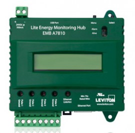 Leviton A7810-000 Energy Monitoring HUB EMB Lite, 4 Pulse Inputs, Ethernet-