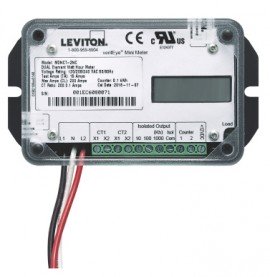 Leviton MDNCT-2NC GEN3 Dual-Element Mini Meter, 0.1 kWh, 200 A-