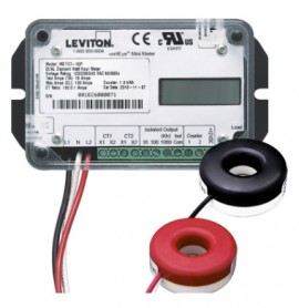 Leviton MDTCT-1SP GEN3 Dual-Element Mini Meter, 1 kWh, 100 A-