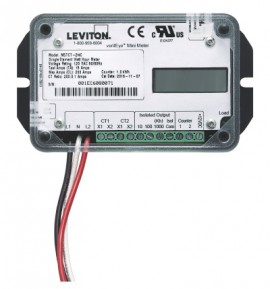 Leviton MSTCT-2NC GEN3 Single-Element Mini Meter, 1 kWh, 200 A-