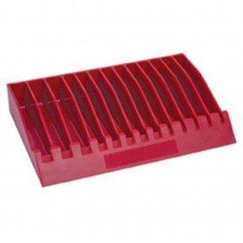 Lisle 40490 Pliers/Wrench Rack, 13-tool capacity, red-
