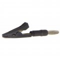 Lisle 64790 Alligator Clip, Male 4 mm Banana, Black-