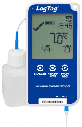 LogTag UTRED30-16 CP KIT Data Logger Vaccine Kit, dual channel, large 30-day alarm display-
