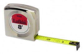 Lufkin W9312 Mezurall Chrome Case Yellow Clad Power Return Tape Measure, &amp;frac34;&amp;quot; x 12&#039;-
