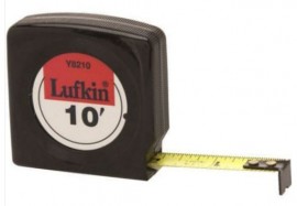 Lufkin Y8210 Mezurall Chrome Case Yellow Clad Power Return Tape Measure, &amp;frac12;&amp;quot; x 10'-