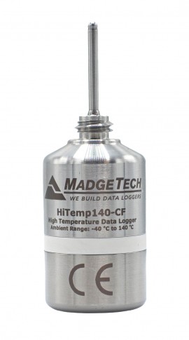 MadgeTech HiTemp140-CF-3.9 High Temperature Data Logger, 3.9&quot; probe, 284°F-