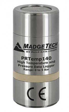 MadgeTech PRTemp140-LVL High Temperature/Pressure Data Logger with flush top-
