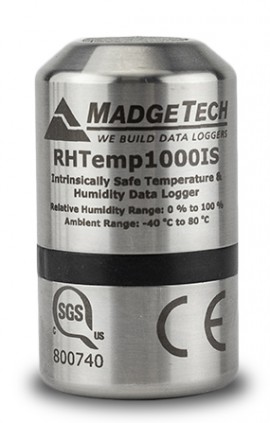 MadgeTech RHTemp1000IS-KR Intrinsically Safe Humidity and Temperature Data Logger, key ring bottom-
