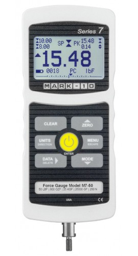 Mark-10 M7-50 Series 7 Professional Digital Force Gauge, 50 x 0.01 lbF-
