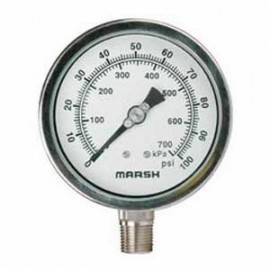 Marsh HN20964 Stainless Steel Internal Gauge, NACE, 0 to 600 psi-
