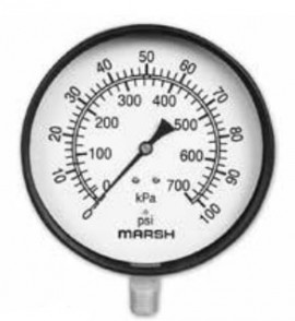 Marsh J0540 General Service Steel Case Gauge, 1.5&amp;quot; dial, 0 to 15 psi-