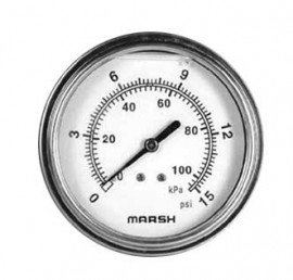 Marsh X32510P Severe Service Gauge, 0 to 300 psi, Copper Alloy, 1/4&amp;quot; Lower-
