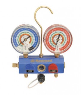 Mastercool 57261 2-Valve Aluminum Manifold with 60&amp;quot; Ball-Valve Hoses-