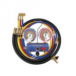 Mastercool 57472 3-Valve Aluminum Manifold with 72&amp;quot; Ball-Valve Hoses-