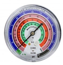 Mastercool 58501 Replacement Gauge for R22, R404A, and R410A refrigerants, low-side, 3-1/8&quot;-