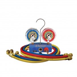 Mastercool 58561 2-Way Aluminum Manifold Gauge Set with 60" standard hoses, R600A, R290, R134A-