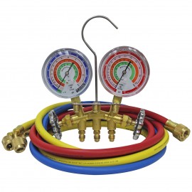 Mastercool 59161 2-Valve Brass Charging Manifold with 60&quot; hoses-