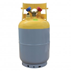 Mastercool 62011 Refrigerant Recovery Cylinder with float switch, 30 lbs, 1/4&quot; FL-M, yellow/gray-