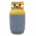 Mastercool 62011 Refrigerant Recovery Cylinder with float switch, 30 lbs, 1/4&quot; FL-M, yellow/gray-