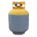 Mastercool 63010 Refrigerant Recovery Cylinder, 50 lbs,  1/4" FL-M, yellow/gray-