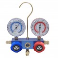 Mastercool 85103-M 2-Way Aluminum Manifold Gauge Set with 63 mm metric gauges, less hoses, R134a-