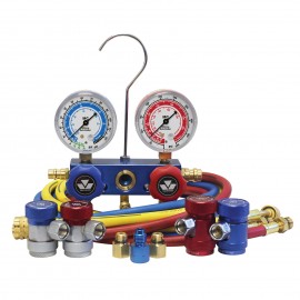 Mastercool 89772-AYF Dual Aluminum Manifold Gauge Set with 72" hoses, R134a and R1234yf-