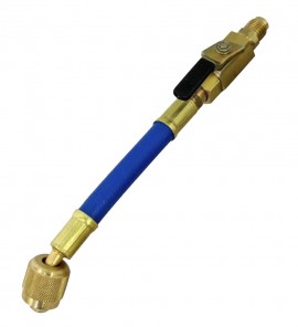 Mastercool 90263 Straight and Manual Shut-Off Valve, blue, 1/4 x 1/4&quot;-