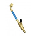 Mastercool 90263-R Manual Shut-Off Valve, 45˚, 1/4 x 1/4″, blue-
