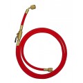 Mastercool 90265-72 Standard Hose with manual shut-off valve, 72", 1/4 x 1/4″, red-