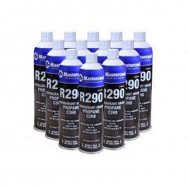 Mastercool 91050-290-12 R290 Refrigerant Grade Propane C3H8, 13 oz cylinder, non-odorized and colorless, 12-packs-