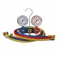 Mastercool 93772-MR 2-Way Aluminum Manifold Gauge Set, metric, R134a, R22, R12, and R404A-